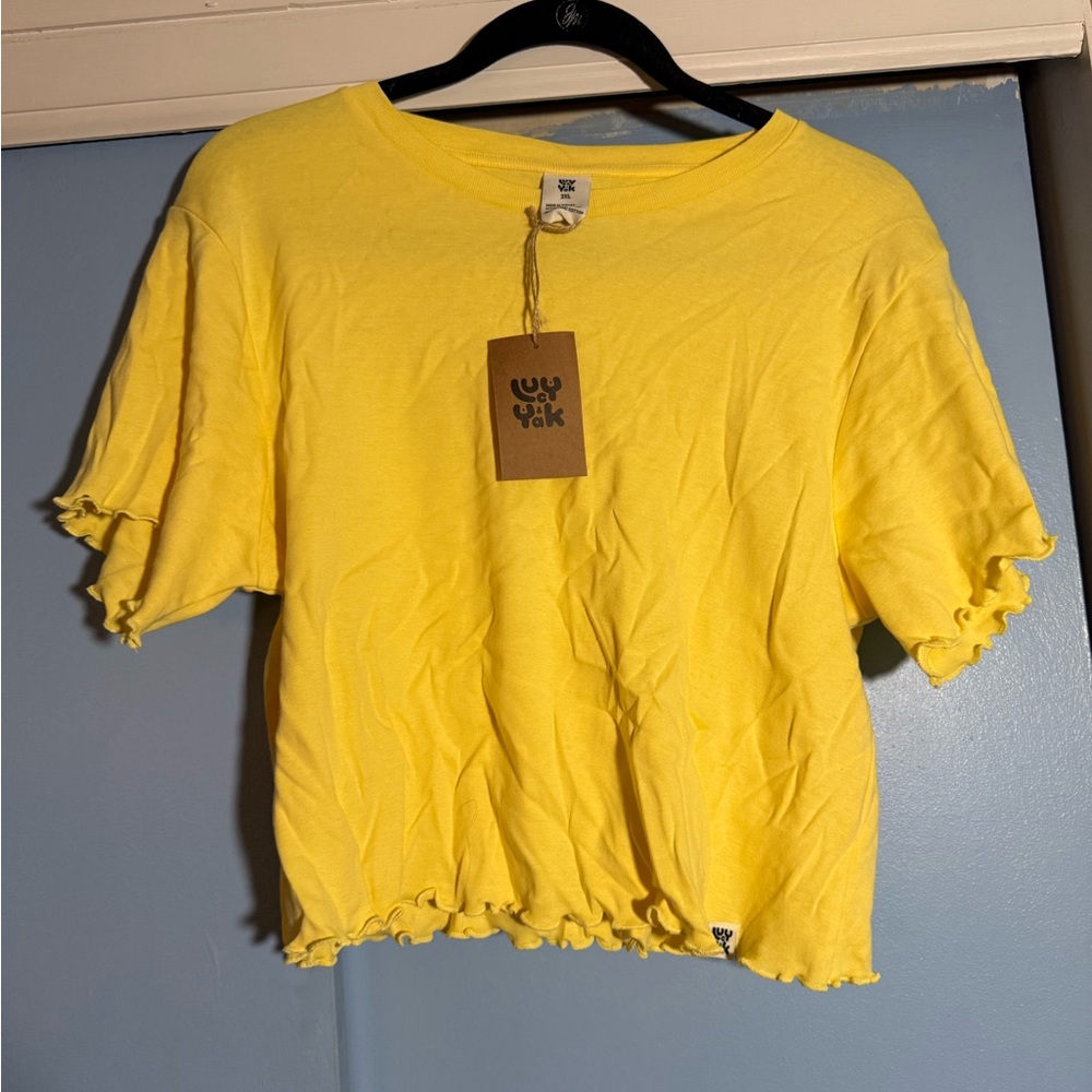 Lucy & Yak Organic Cotton Greta Yellow Tee - Size 2X - NWT